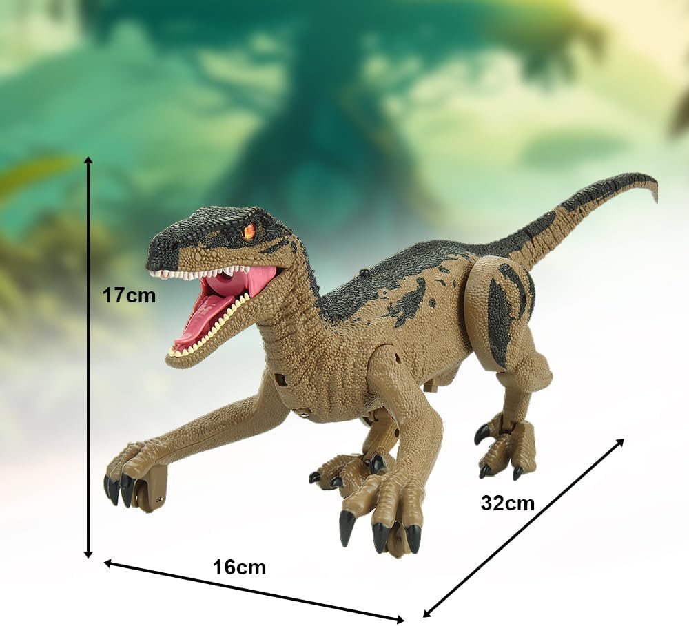 PowerTRC Remote Control Dinosaur for Boys 4-7, RC Dinosaur Toys for Kids 3-5 with Realistic Legs & Spray Stream, LED Light Chasing Dinosaur Toys for Kids 8-12 Birthday Gift