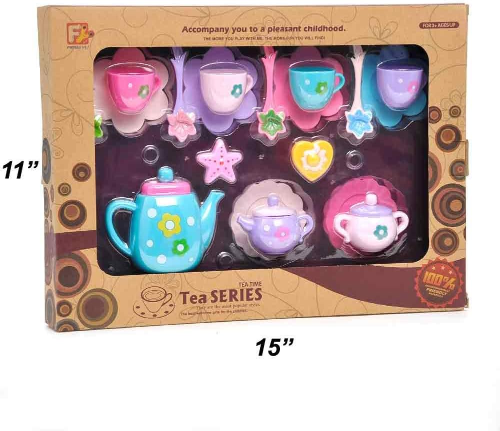 21 Pieces Royal Tea Party Set | 3" to 4" Kettle, Cups, Spoons, Saucers, Creamer, and Sugar Bowl for Delightful Tea Time