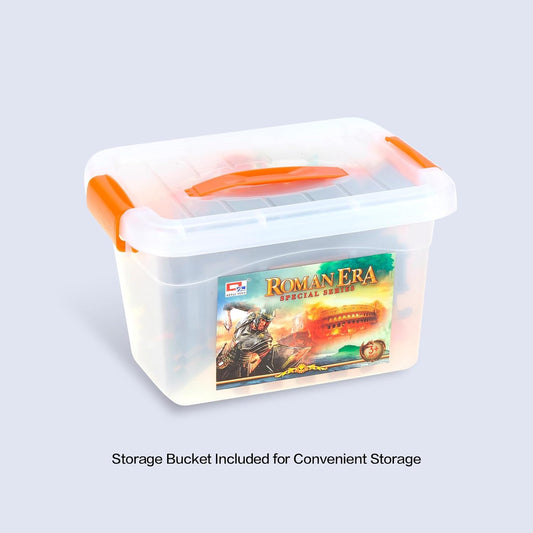 Roman Era Kingdom Action Figures with Toy Armys, Knights, Horse, Castle, Treasure Chests, Catapult and Figurines Playset for Kids