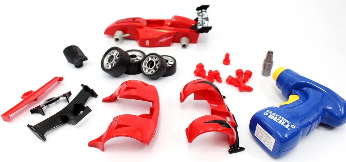 Take Apart Toys for Boys Formula Racing Car, 24 Construction Pieces to Build Your Own Car, Comes with Lights, Sound & Power Drill, Stem Toys for Kids, Gift for Boys Ages 3 4 5 6, Educational Toy