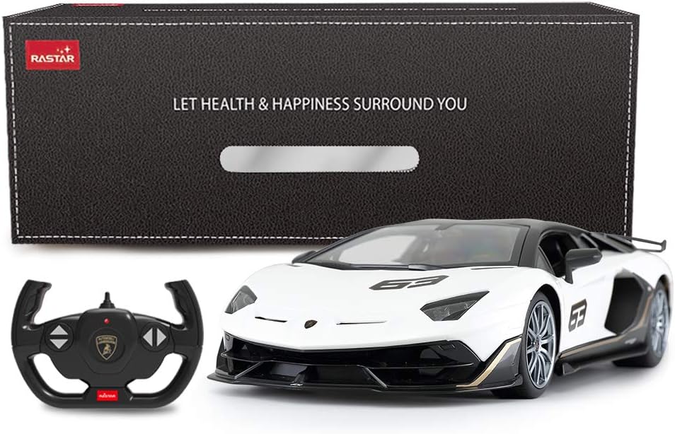 RASTAR Toy Lamborghini Car 1:14 Lamborghini Aventador SVJ Remote Control Model Car, Super RC Sport Racing Car for Kids Boys Gifts, 2.4GHz / White