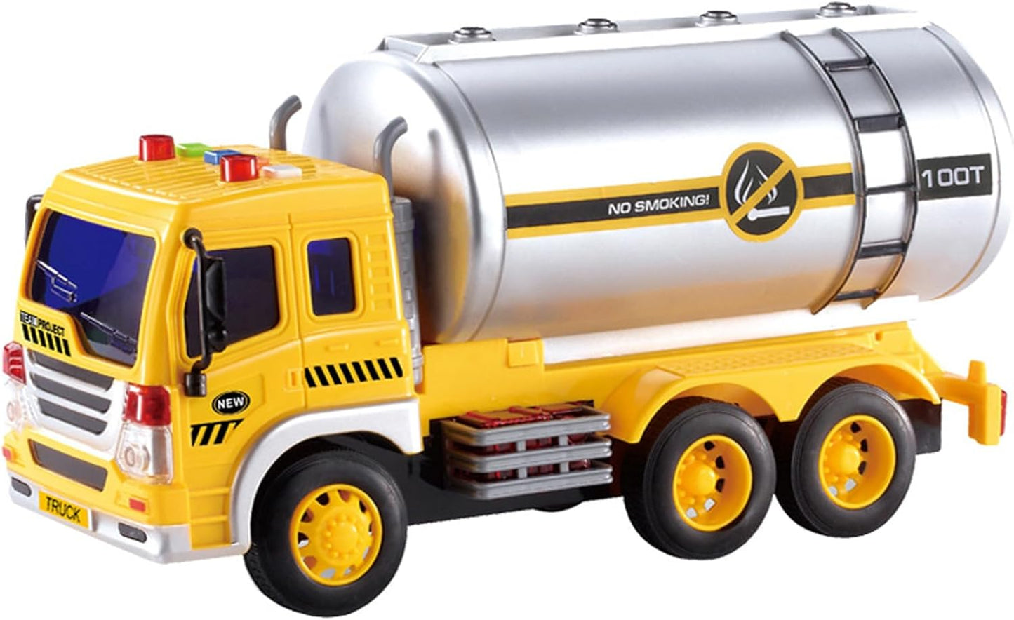 Push & Go Friction Powered Oil Truck Toy with Light and Sound | Realistic Play Oil Tanker Truck Toy Gift for Boys and Girls