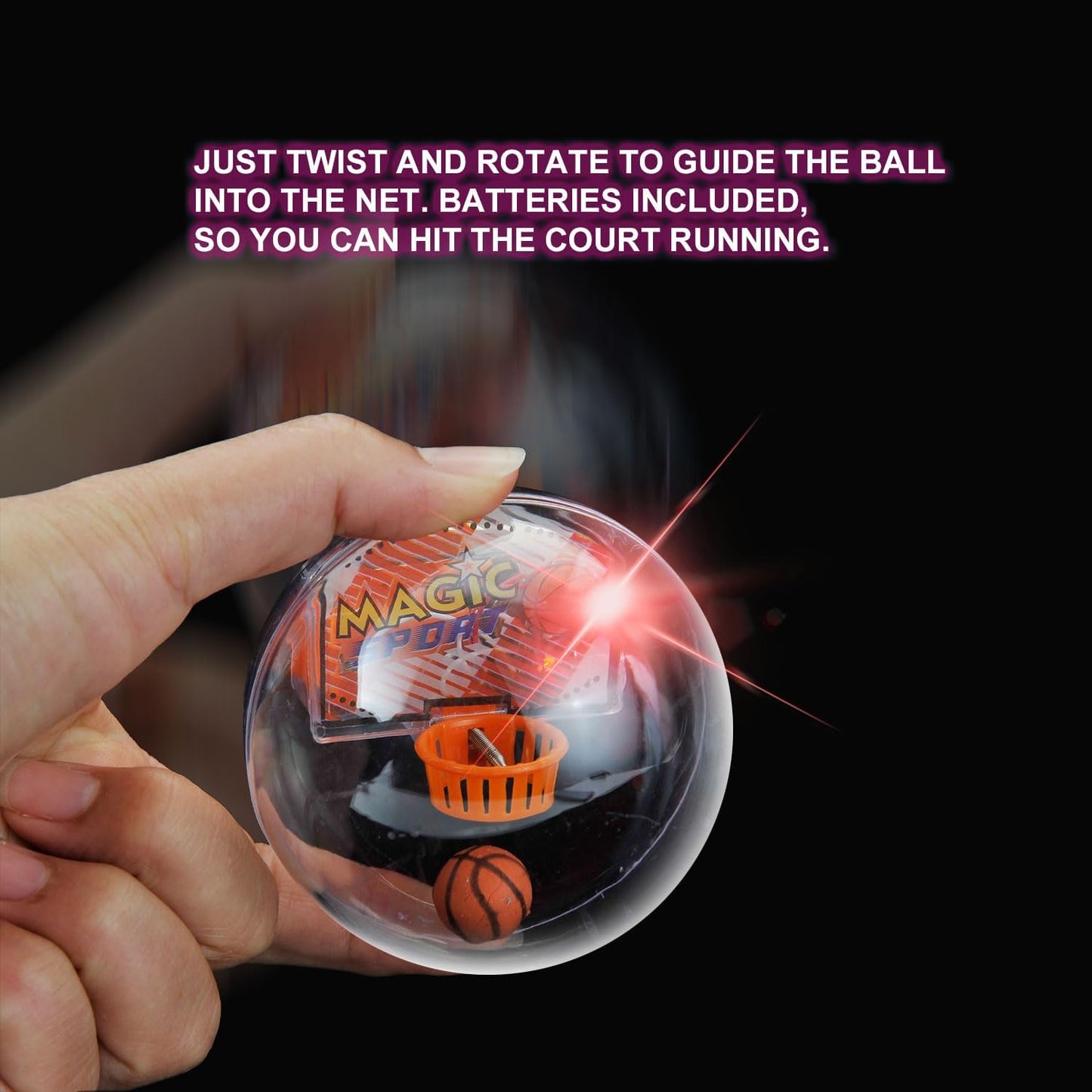 12 Pcs Mini Basketball Handheld Shooting Ball Hoop Fidget Game with Light & Sound, Bag Fillers, Bulk Toys, Party Favors Birthday Carnival Prizes for Kids, Adults
