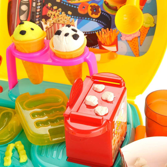 Travel Case Playset | Portable Pretend Play Kitchen Set for Kids | On-The-Go Imagination | Fast Food Play Set for Fun & Creative Role Play