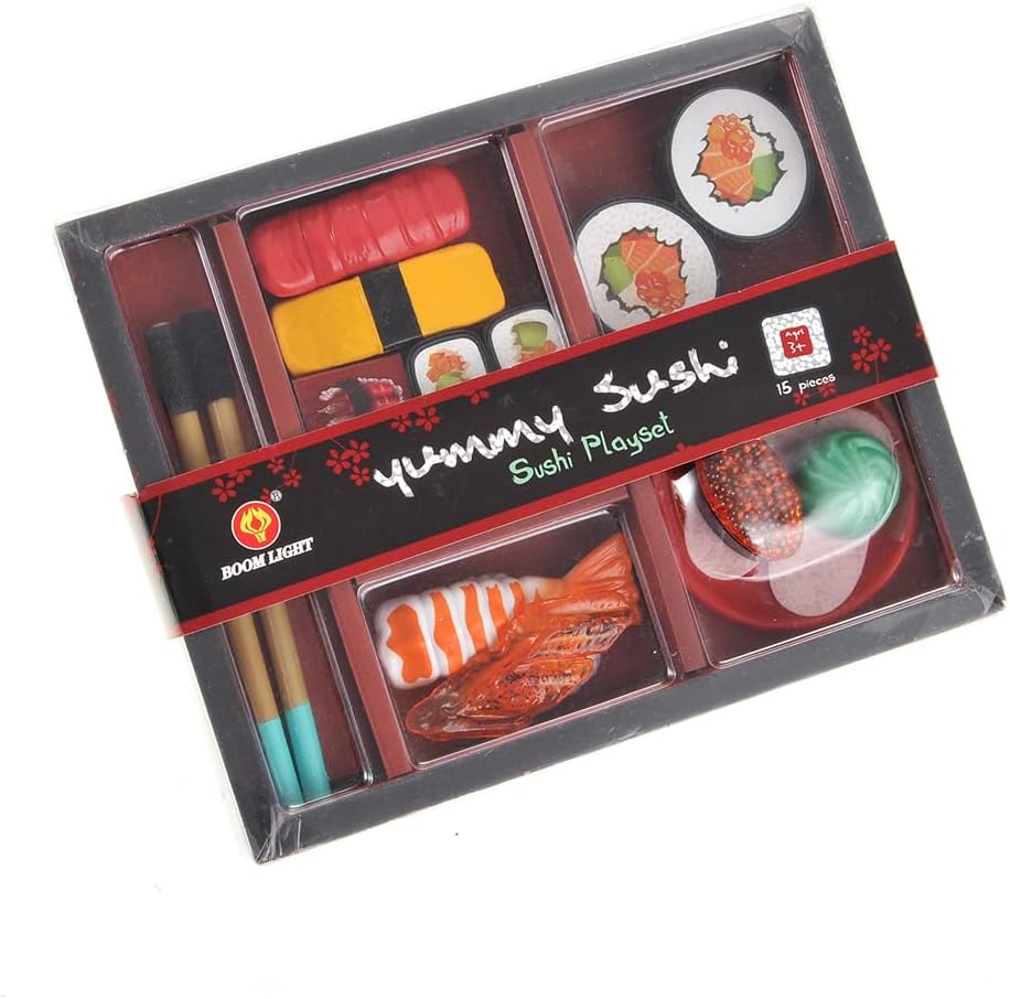 Japanese Sushi Toy Bento Box Pretend Food Set | 19 Pieces Cutting Play Food Toy Set for Kids Age 3, 4, 5, 6, 7, 8, 9+ (2 Packs)