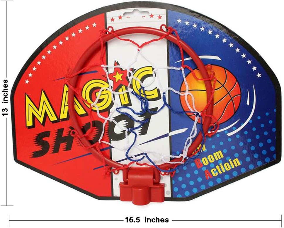 Mini Basketball Hoop for Wall, Office Basketball Mini Hoop Wall Mount Indoor Play with Ball and Pump (16.5”x13”)