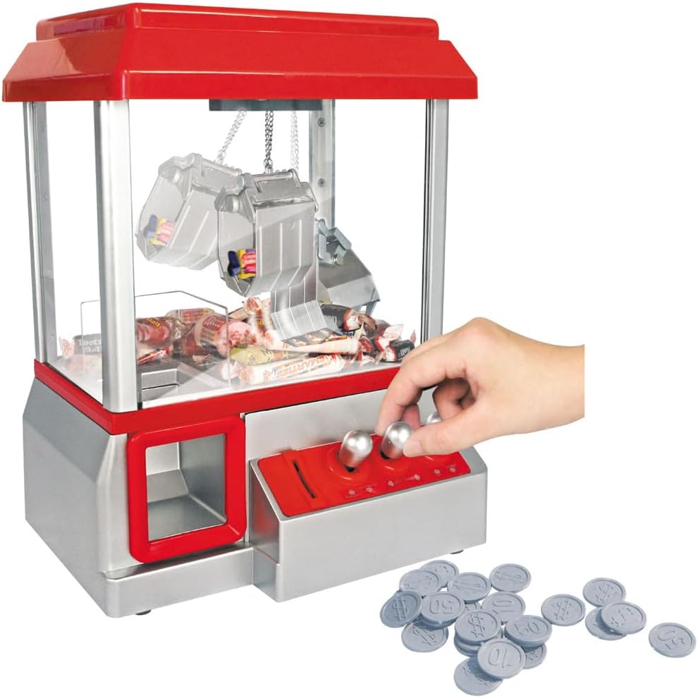 Claw Machine Toy Arcade Game with Sound, Mini Carnival Games Fun Candy Toy Grabber Dispenser Vending Toy for Boys Girls Kids (Size: 13.75in x 10in)