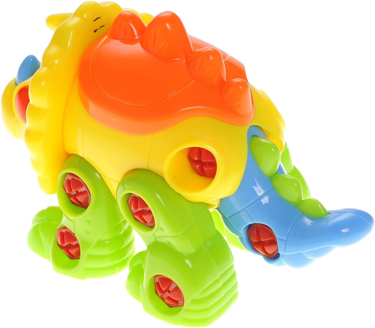 PowerTRC Take-A-Part Educational Triceratops Building Dinosaur with Lights & Sound | Construction Toy Set with 2 Screwdrivers for Kids