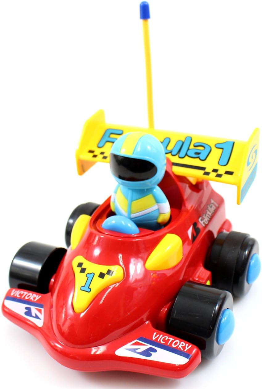 RC Remote Control Formula Racing Car with Racing Driver Action Figure for Boys & Girls (Red)