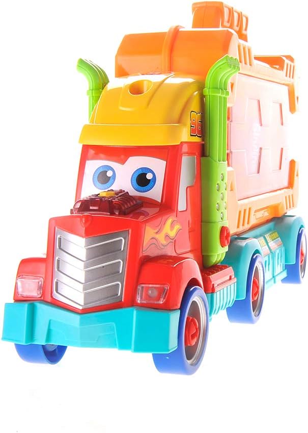 Take Apart Toy Set Truck & Racing Car for Kids, Build Your Own Vehicle Playset with Lights, Engine Sound, Screwdriver & Wrench, Learning Construction Kit for Toddlers Kids Boys Girls Ages 3 4 5 6 7
