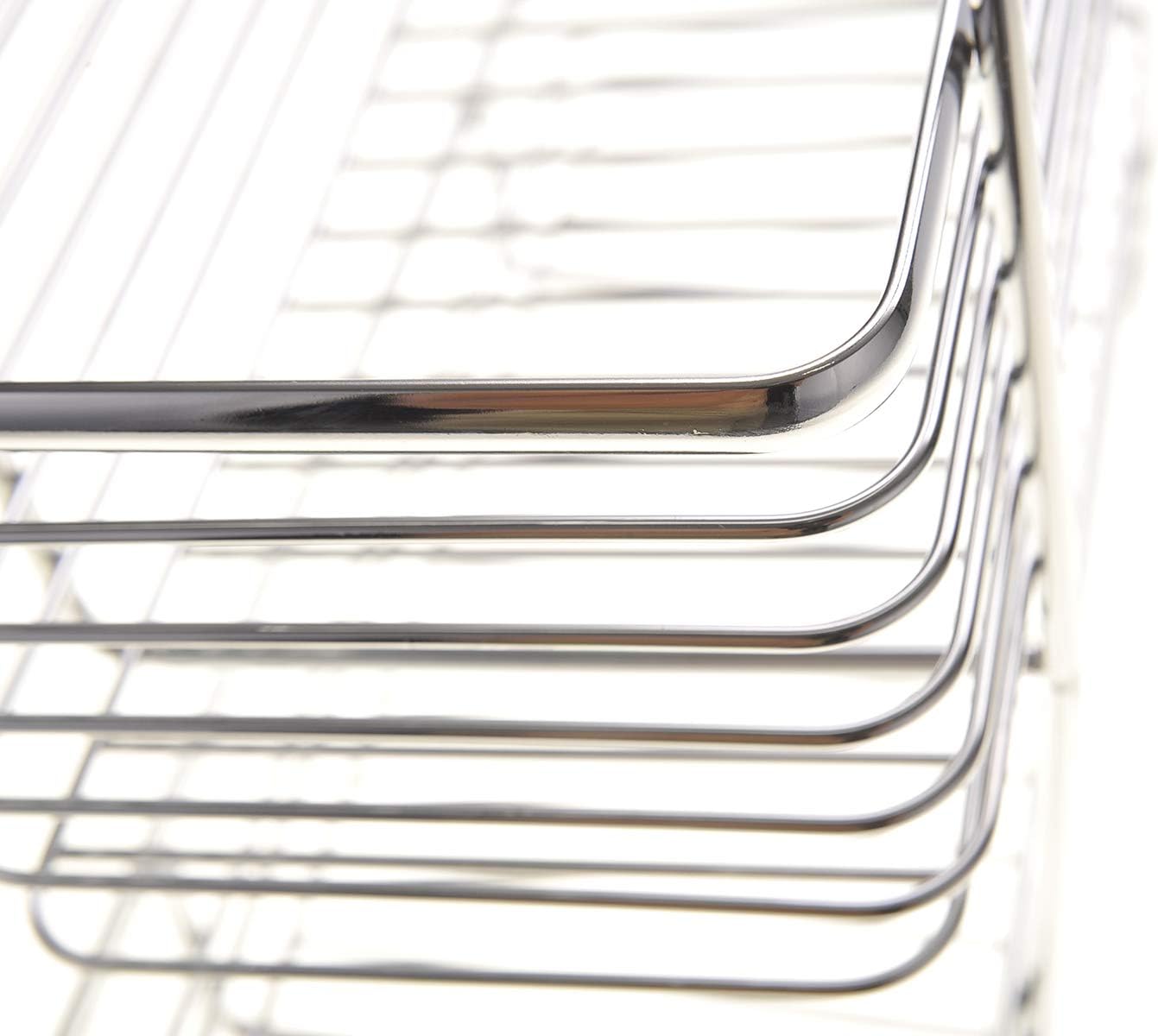 Chrome Storage with Two Shelves, Kitchen Organizer Basket, Over The Cabinet Rack