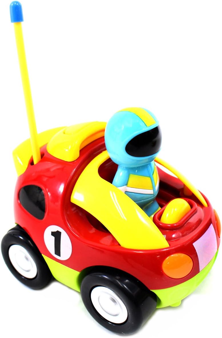 Remote Control Cartoon Car for Kids | Cute and Fun RC Race Car with Lights and Music and A Detachable Driver