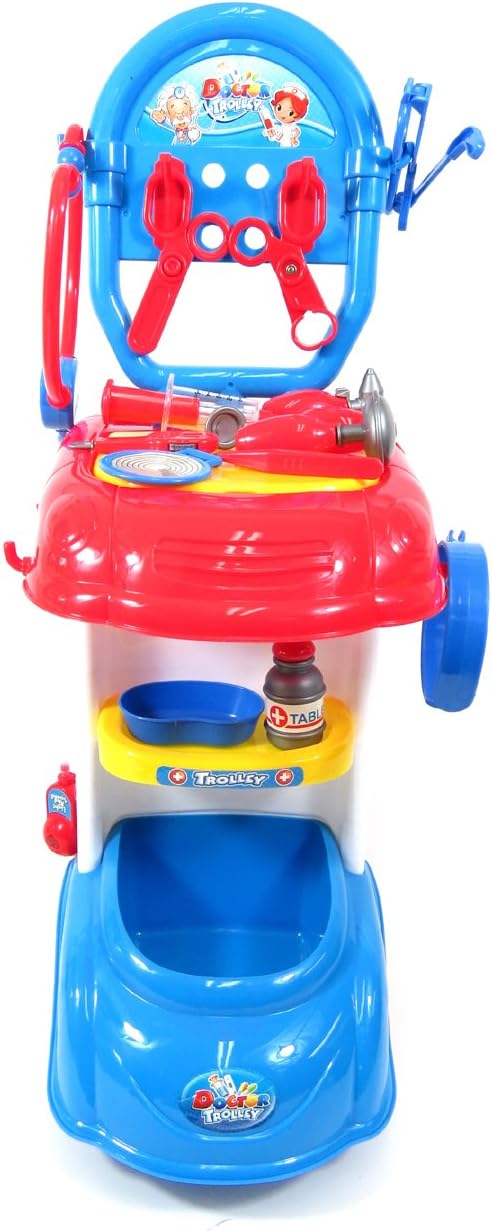 Toddlers Pretend Doctor Trolley Play Set with Music and Lights | Doctor Hospital Care Cart with Medical Equipment for Kids
