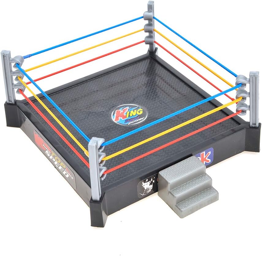32 Pieces Wrestling Toys, Wrestler Play Set with 2 Wrestle Rings (Hexagon & Square), 12 Wrestlers, 18 Accessories, Toy Figures Cake Topper Birthday Party Decoration Gift Toy for Kids