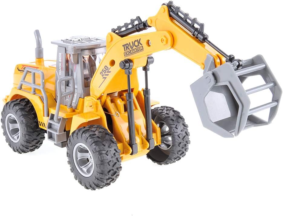 Remote Control Functional Construction Excavator Claw Vehicle Truck with Light | 1/30 Scale RC Battery Powered Engineering Digger Truck Car for Kids | Perfect for Beach Trips