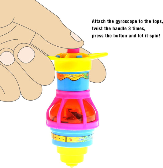 Spinning Tops for Kids, LED Light Up UFO Tops | Bulk Party Favor Toys | 12 Pack Tops with Gyroscope for Parties, Birthdays, Or School Rewards