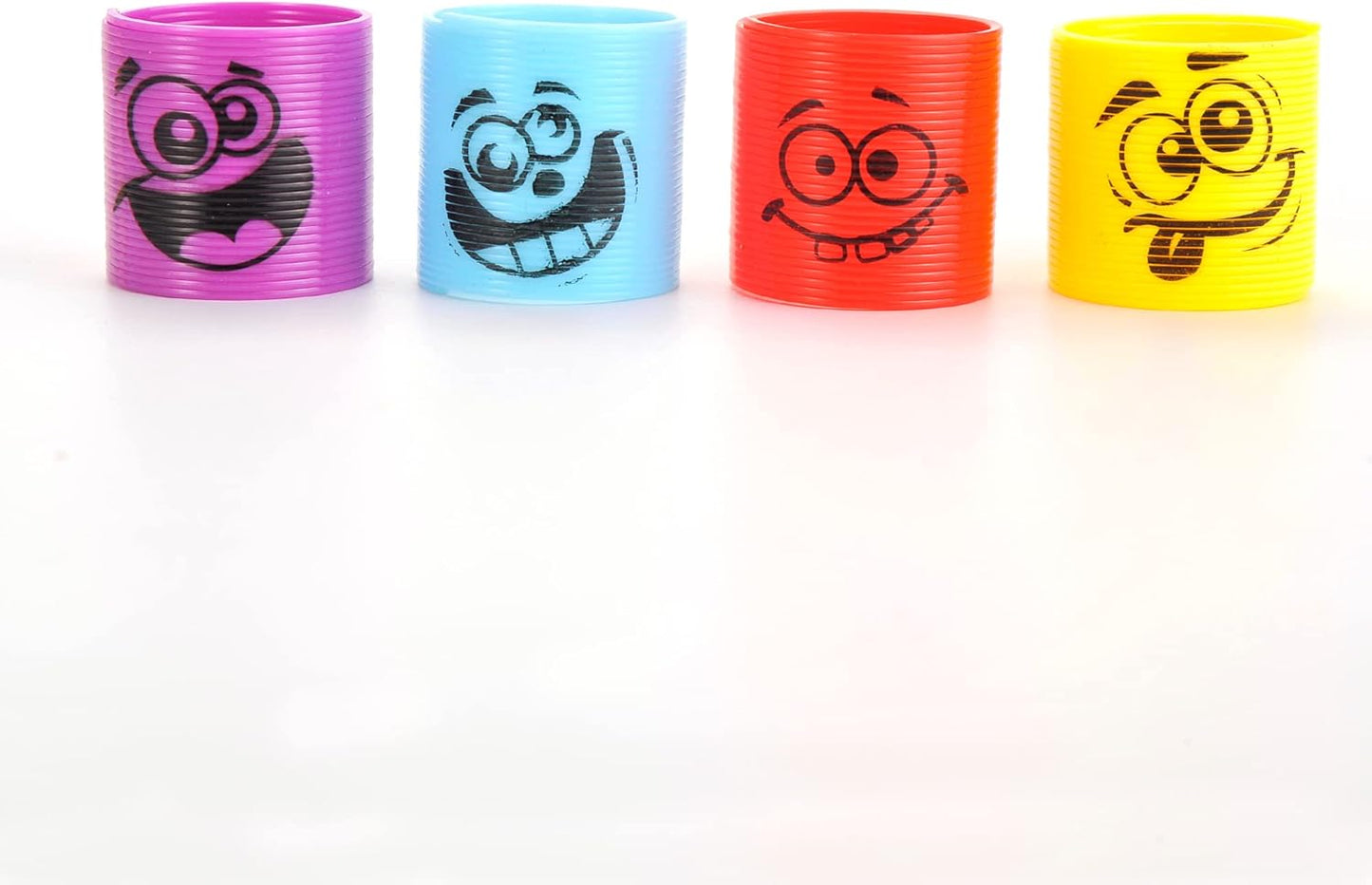 PowerTRC 72 Pcs Mini Slinky Party Favors Mini Slinkies Bulk, Emoticon Rainbow Spring Toys Goodie Bag Stuffer, Coil Spring Toy for Carnival Prize Classroom Exchange Gifts