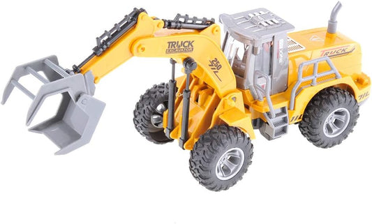 Remote Control Functional Construction Excavator Claw Vehicle Truck with Light | 1/30 Scale RC Battery Powered Engineering Digger Truck Car for Kids | Perfect for Beach Trips