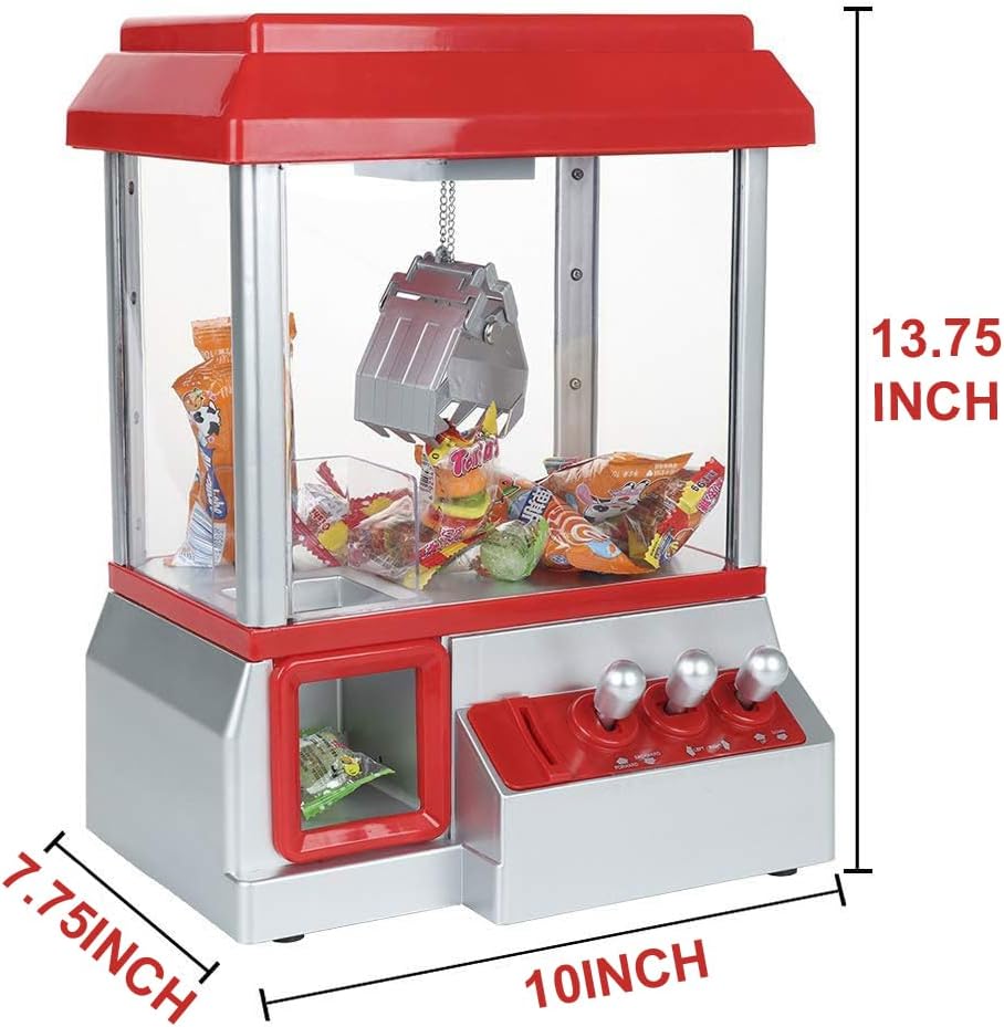 Claw Machine Toy Arcade Game with Sound, Mini Carnival Games Fun Candy Toy Grabber Dispenser Vending Toy for Boys Girls Kids (Size: 13.75in x 10in)