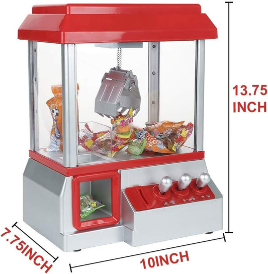 Claw Machine Toy Arcade Game with Sound, Mini Carnival Games Fun Candy Toy Grabber Dispenser Vending Toy for Boys Girls Kids (Size: 13.75in x 10in)