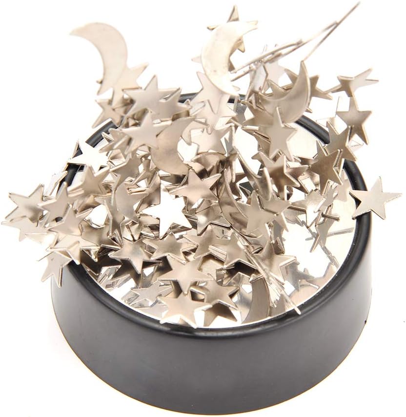 Magnetic Desktop Sculpture (Moons and Stars) | Mini Magnetic Art Decoration for Desktop | Fun Stress Relief Office Gift