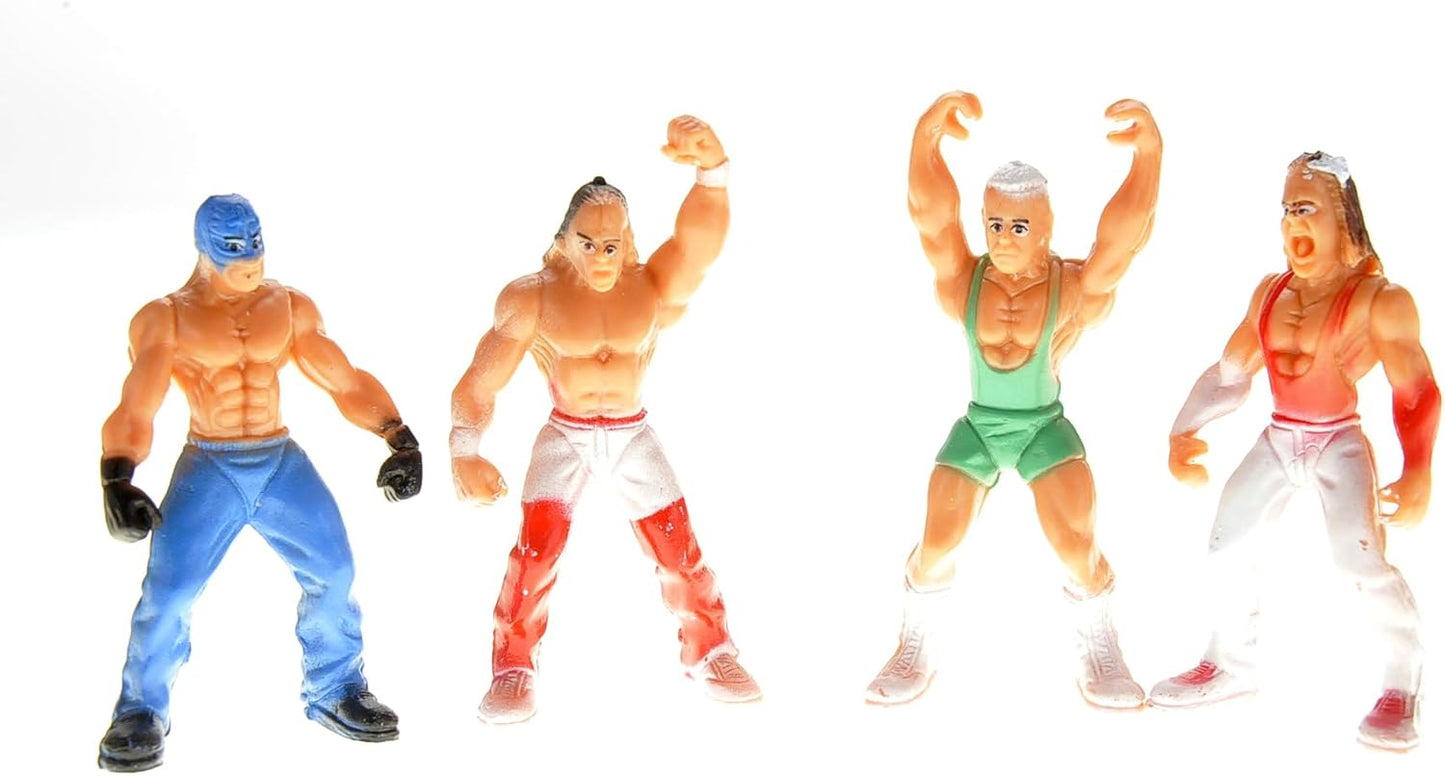 32 Pcs Wrestling Toys for Kids, Wrestler Play Set with 2 Wrestle Rings Style, 12 Super Wrestlers, Many Realistic Accessories, Toy Figures Cake Topper Birthday Party Decoration Play Set Gift