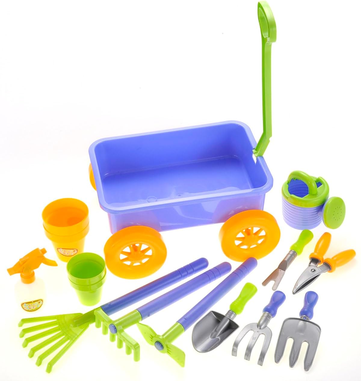 Garden Wagon & Tools Toy Set 15 Pcs Kids Gardening Tools & Wagon Toy Set – Outdoor Toddler Toys Kids Gardening Set – Beach, Sand, Garden Toys