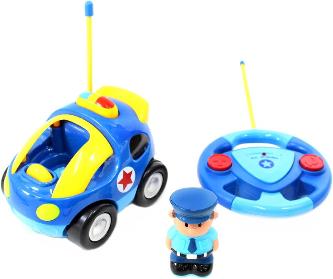Cartoon Remote Control Cars and Planes Radio Remote Control with Music and Sound | Red, Blue and Yellow Toy for Baby Kids Removable Driver Pilot