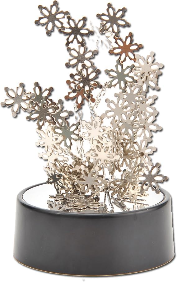 Magnetic Desktop Sculpture (Snowflakes) | Mini Magnetic Art Decoration for Desktop | Fun Stress Relief Office Gift