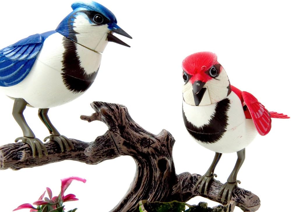 Baltimore Blue Jay Set | Realistic Birds | Toy Bird Pets | Sound Activated | for Enchanting Indoor Ambiance