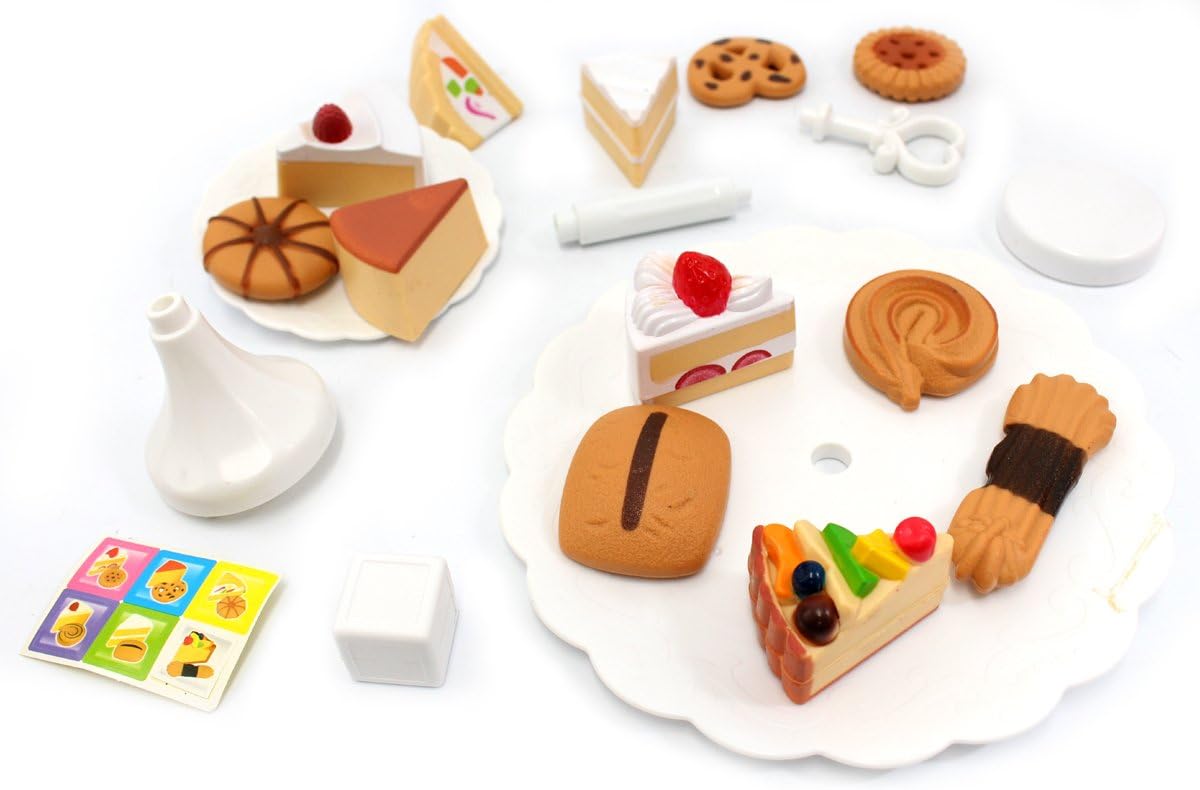 14 Pieces Cookies and Desserts Tower Playset | Toy Food | Pretend Play Kitchen Food Toy for Kids' Playtime Tea Party Dessert Foods for Girls Ages 3 4 5 6 Gift for Birthdays, Parties, Christmas