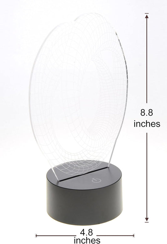 3D LED Night Light Optical Illusion Corkscrew, Desk Table Lamp Color Change Multi Effects Functions | 7 Colors USB Powered Birthday & Party Gift