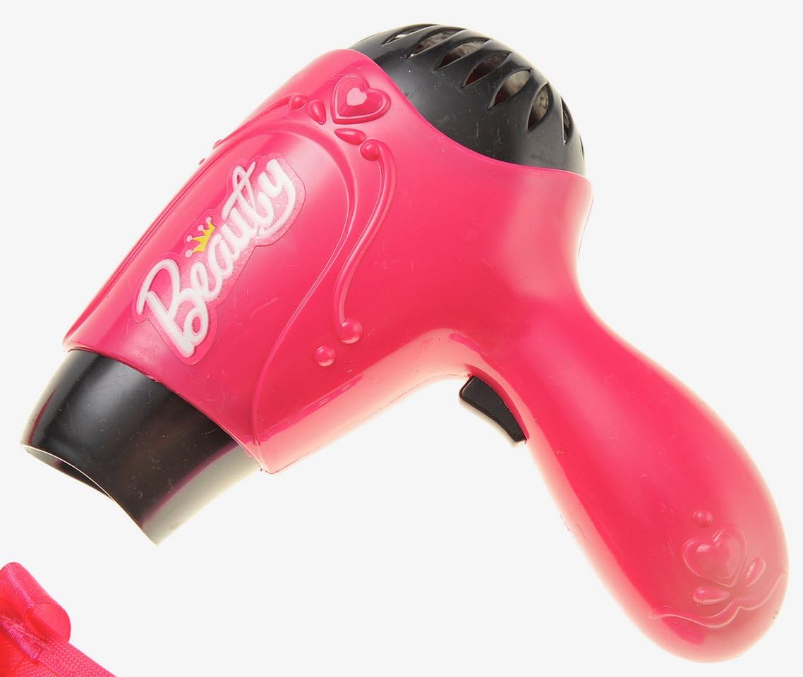 Girls Beauty Salon Set, Pretend Hair Salon Set for Girls, Girl Hairdresser Kit, Pretend Hair Styling Tools, Toddler Hair Dryer Play Set Pink