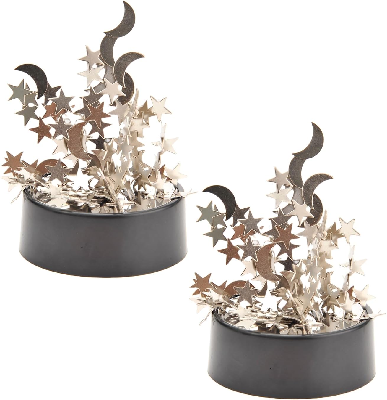 Magnetic Desktop Sculpture (Moons and Stars) | Mini Magnetic Art Decoration for Desktop | Fun Stress Relief Office Gift