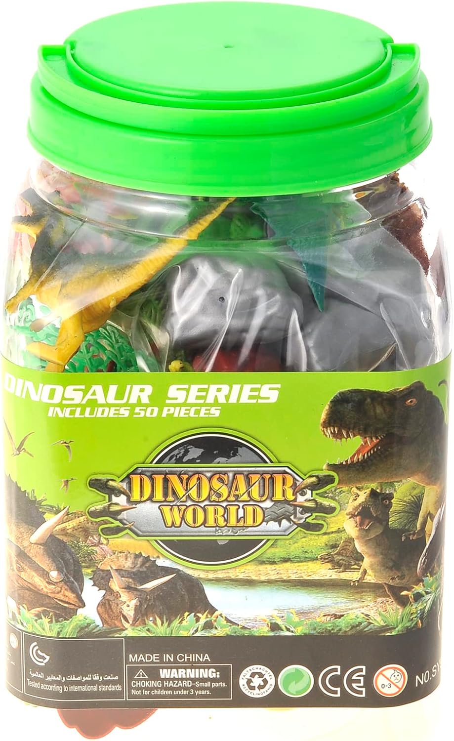 PowerTRC Jurassic Dinosaur Figures Playset with Trees, Rocks, Playmat & Container, Create a Realistic Prehistoric Dino Park, Dinosaur Toys for Kids 3-5, Gift for Boys and Girls 3 4 5 6 7