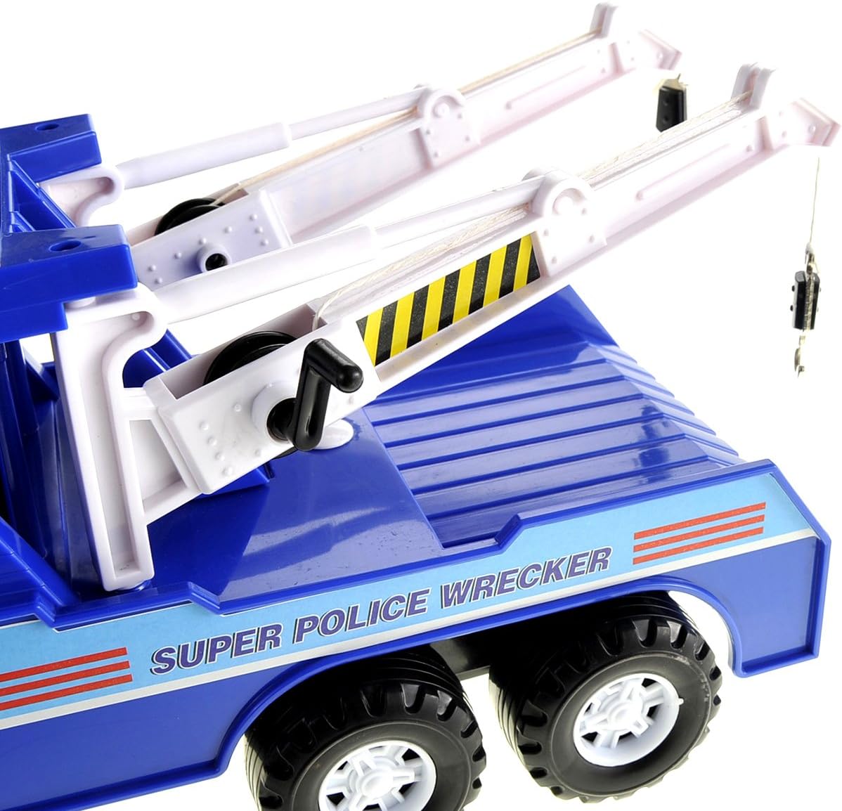 PowerTRC Tow Truck Toy for Kids | 13 inch Push & Go Realistic Friction Powered Police Wrecker with Adjustable Double Hook Christmas Toy Gift for Ages 3 & up (2 Sets)