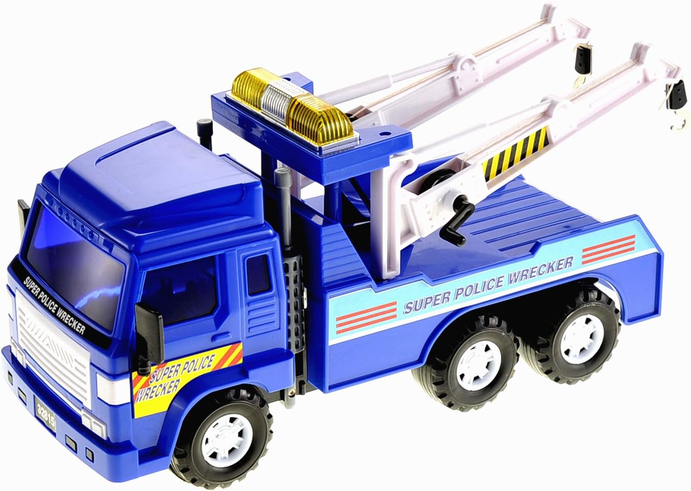 PowerTRC Tow Truck Toy for Kids | 13 inch Push & Go Realistic Friction Powered Police Wrecker with Adjustable Double Hook Christmas Toy Gift for Ages 3 & up (2 Sets)
