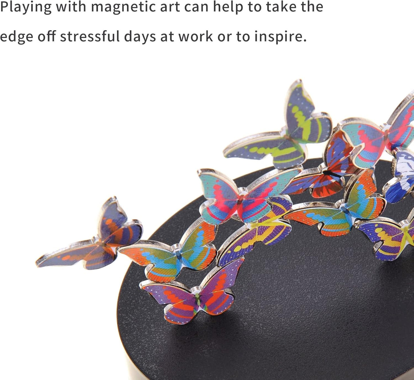 Magnetic Desktop Sculpture (Butterflies) | Mini Magnetic Art Decoration for Desktop | Fun Stress Relief Office Gift