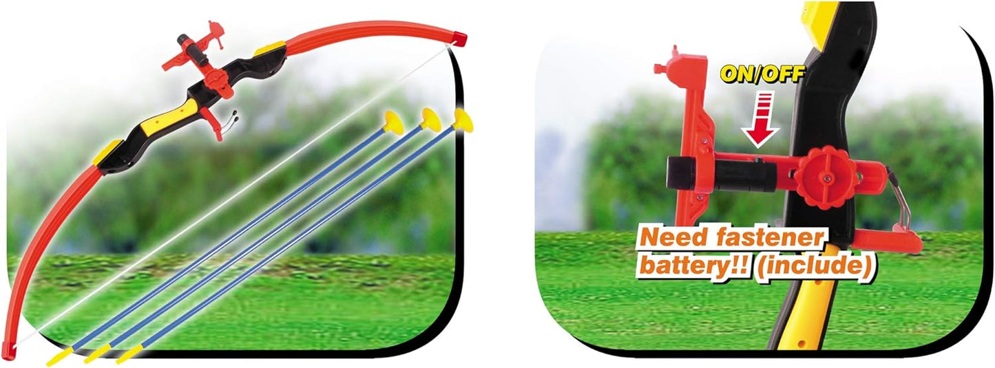 PowerTRC Kids Bow and Arrow Play Set | Comes with 3 Suction Arrows, A Bow, and A Target | Great Sports Gift for Young Beginner Archers | Indoor and Outdoor Archery Set