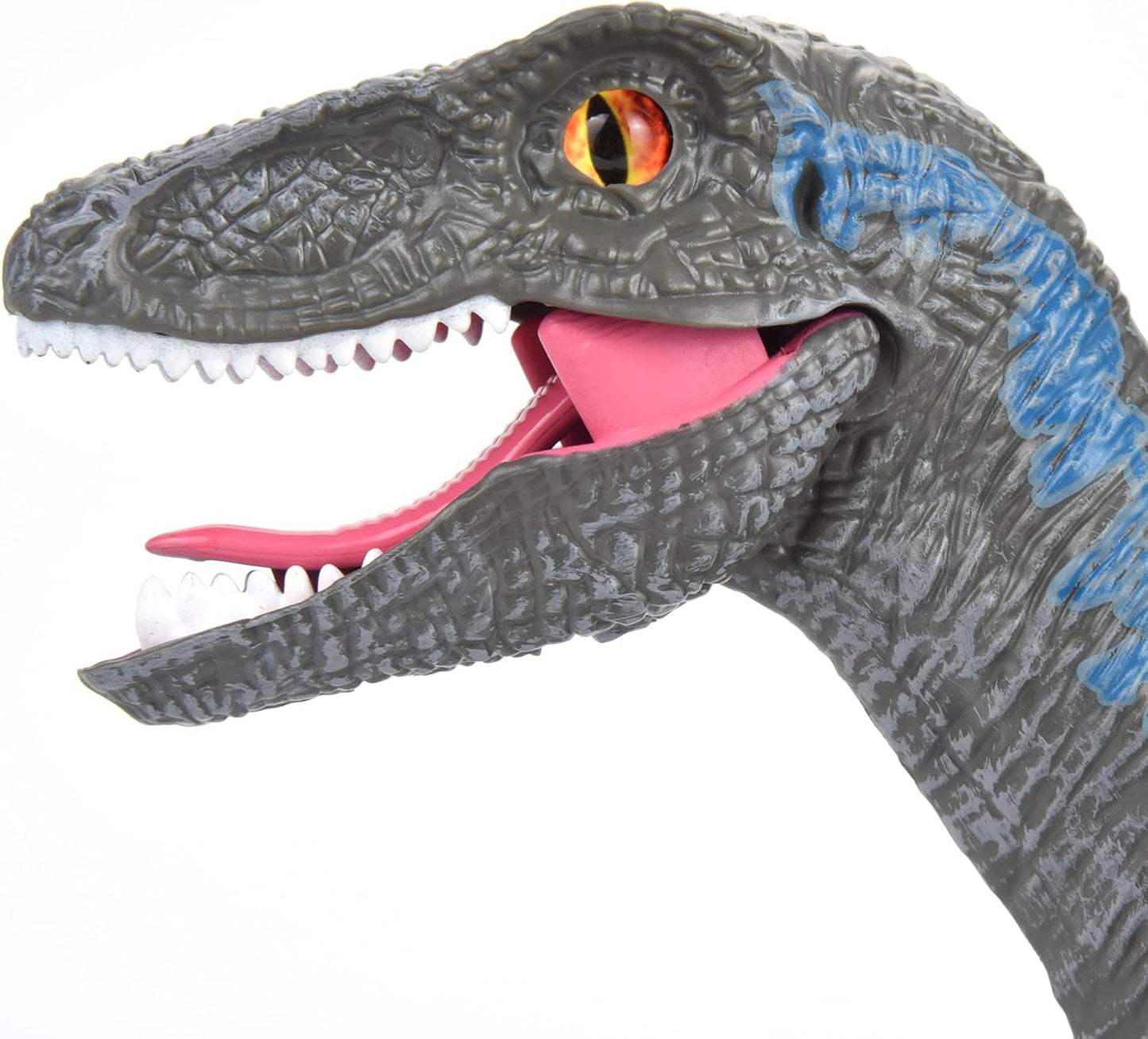 Remote Control Dinosaur for Kids Ages 3 4 5 6 7 8 9 10, RC LED Roaring Sound Rechargeable USB Port Realistic Outdoor 2.4G RC Dinosaur Toys Gifts for Boys Kids 3-10 Years Old Velociraptor Toys, Gray