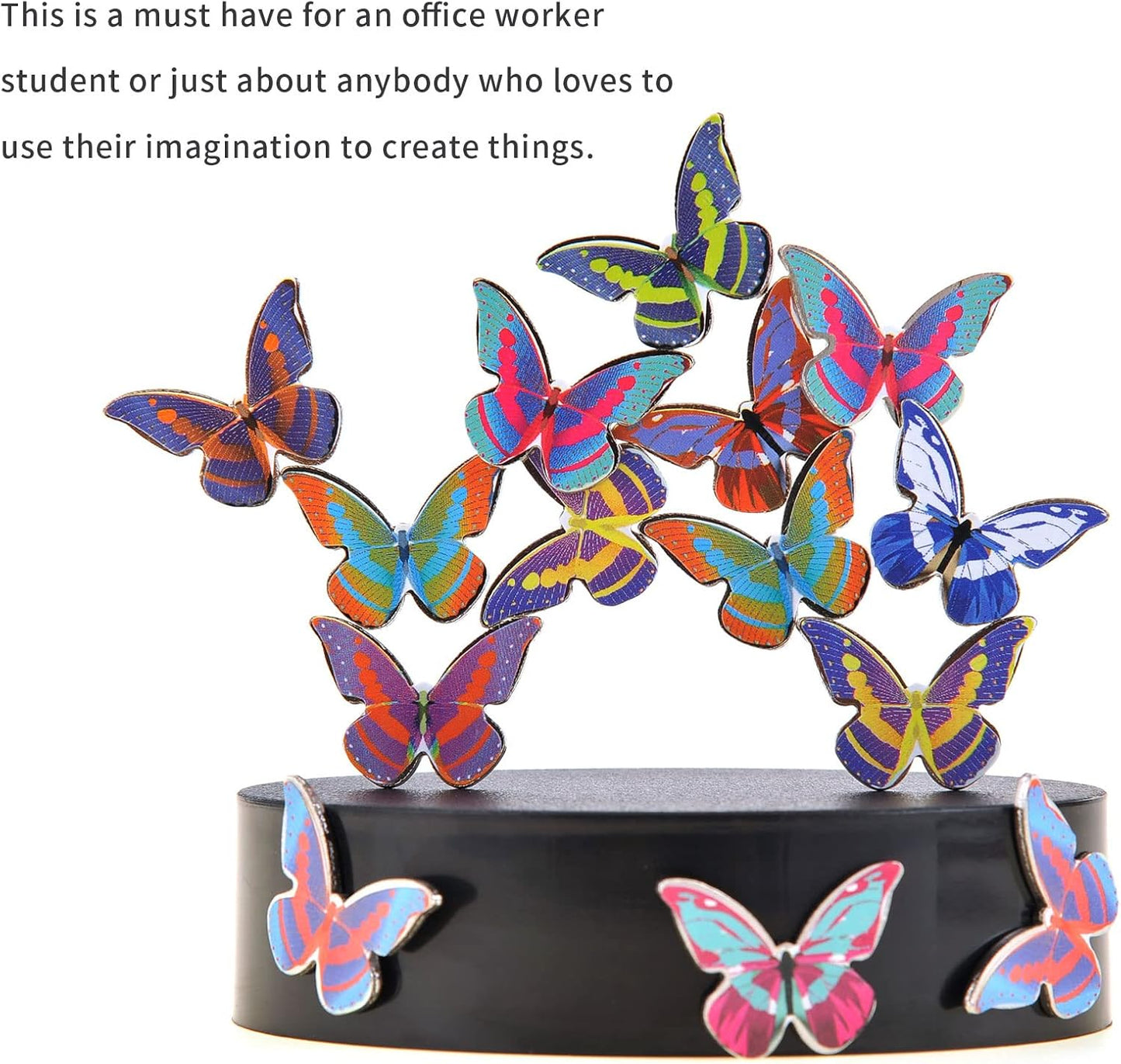 Magnetic Desktop Sculpture (Butterflies) | Mini Magnetic Art Decoration for Desktop | Fun Stress Relief Office Gift