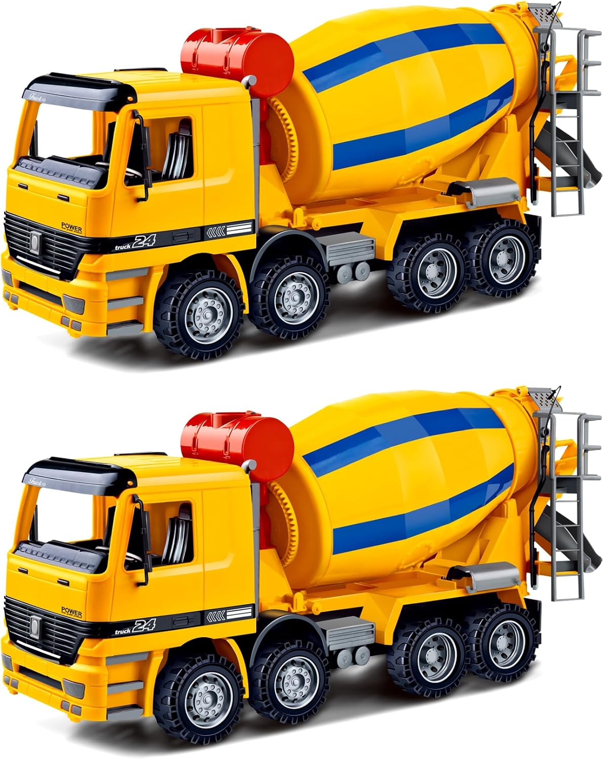 14” Large Cement Mixer Truck Big Construction Vehicle Toy Friction Powered Oversized Pretend Toy Gifts Toy for Toddlers Boy Toys Age 5-6 Years Old Pretend Play