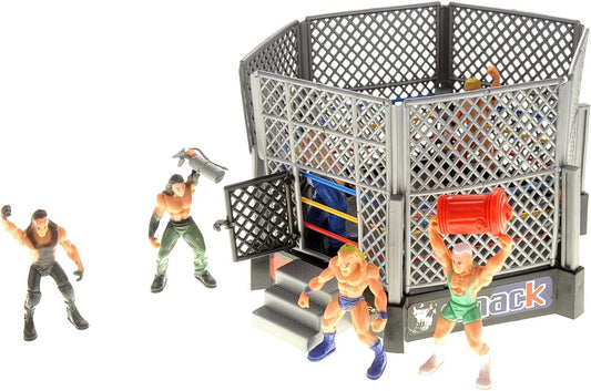 32 Pcs Wrestling Toys for Kids, Wrestler Play Set with 2 Wrestle Rings Style, 12 Super Wrestlers, Many Realistic Accessories, Toy Figures Cake Topper Birthday Party Decoration Play Set Gift