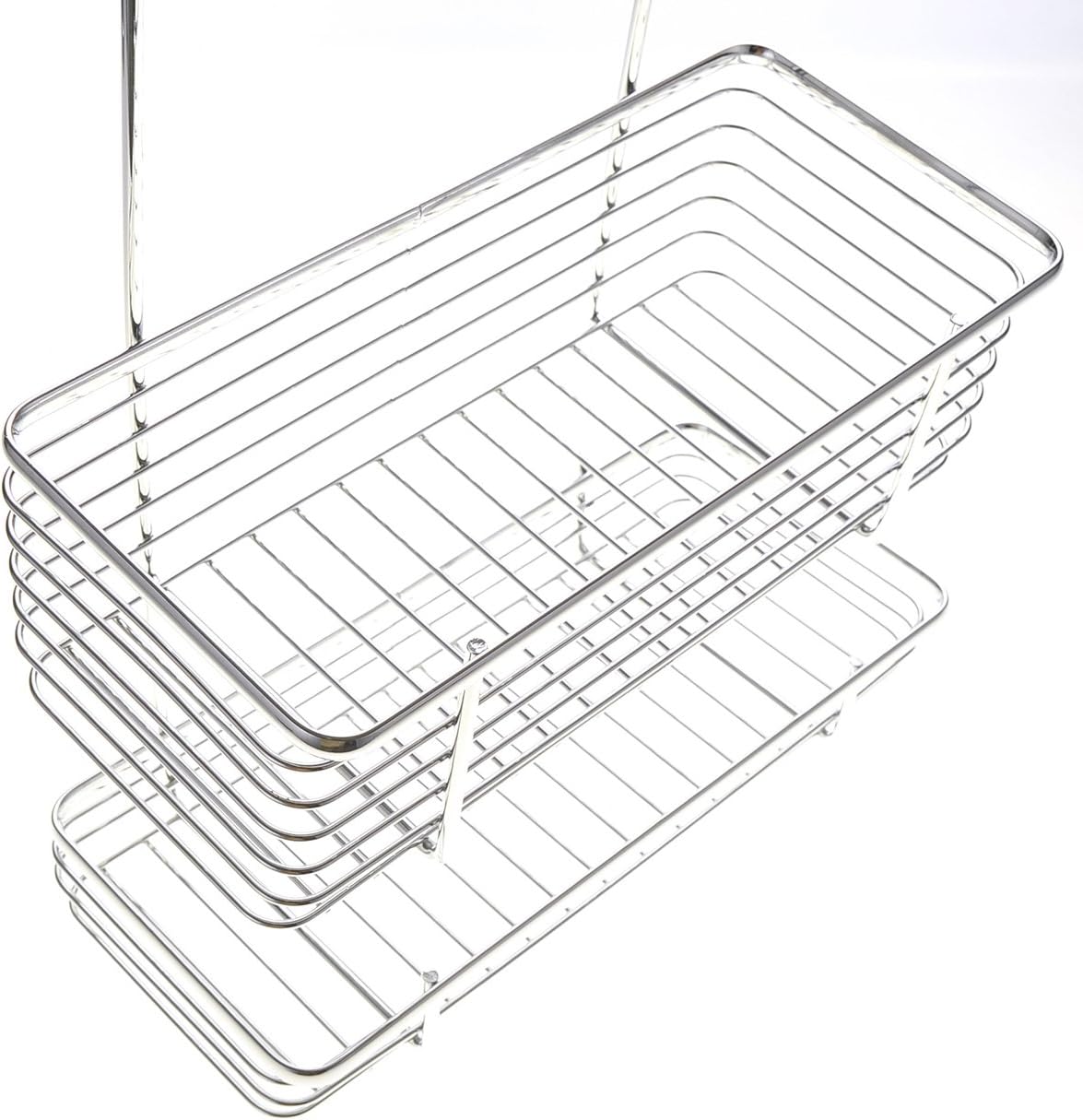 Chrome Storage with Two Shelves, Kitchen Organizer Basket, Over The Cabinet Rack