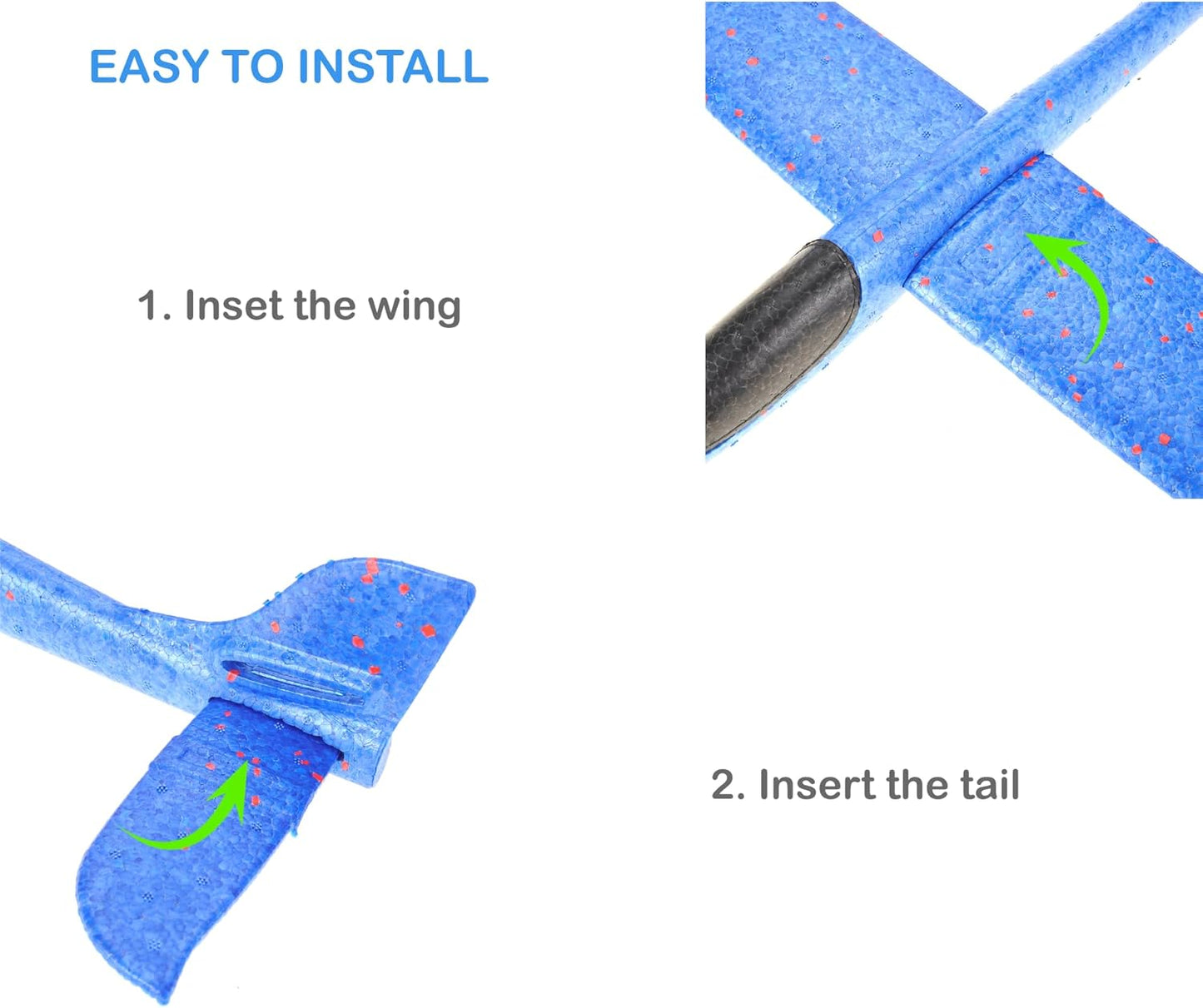 8 Pack Large 17.5” Foam Airplanes for Kids, 2 Flight Modes, Styrofoam Glider Planes, Throwing Flying Foam Airplane, Outdoor Sports Game Toys, Birthday Gifts for Girls 3-12 Years Old Boys