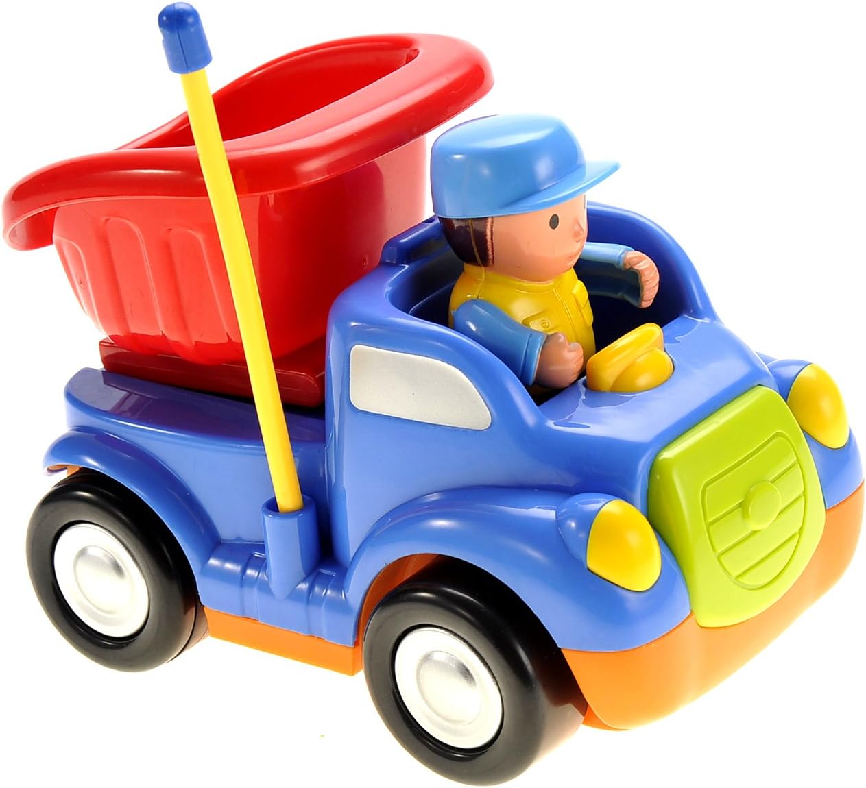 Cartoon Truck Radio Remote Control Toy, RC Cute Construction Car with Music & Light for Toddlers (Blue)
