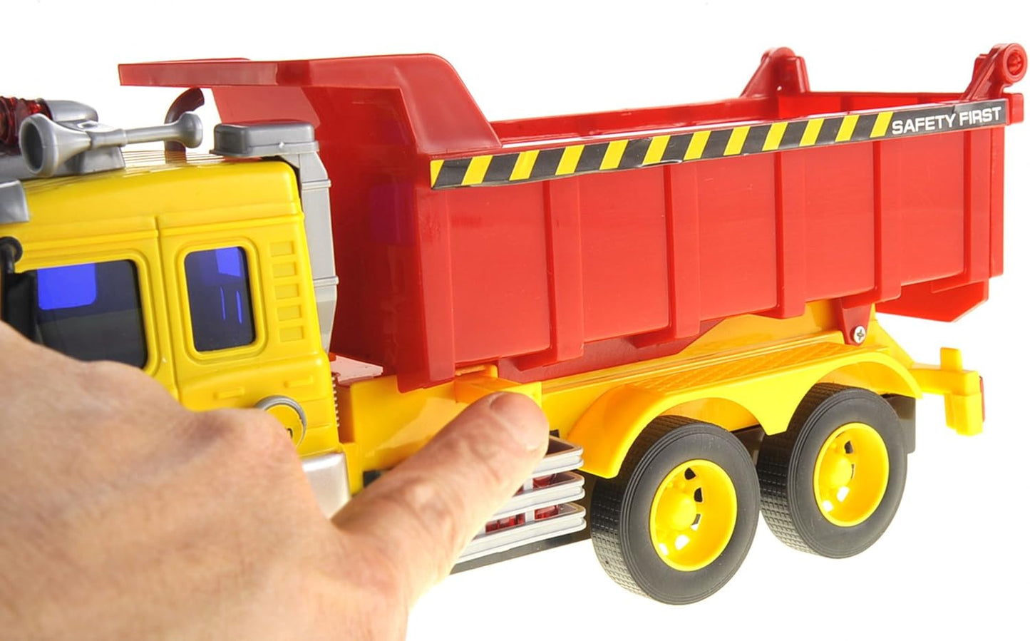 Push & Go Friction Powered Dump Truck Toy with Light and Sound | Realistic Play Tipper Truck Toy Gift for Boys and Girls