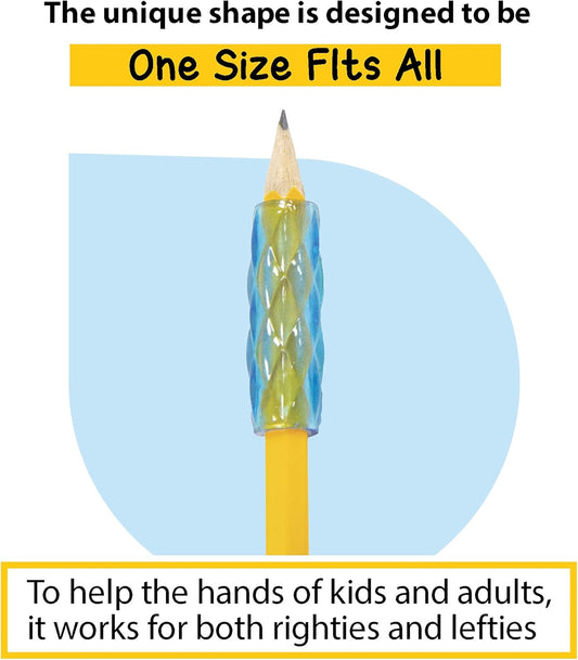 Assorted Color Gel Pencil Grip Pen Grip, Finger Grip Pencil Holder, Style May Vary (8/Pack), Pack of 1