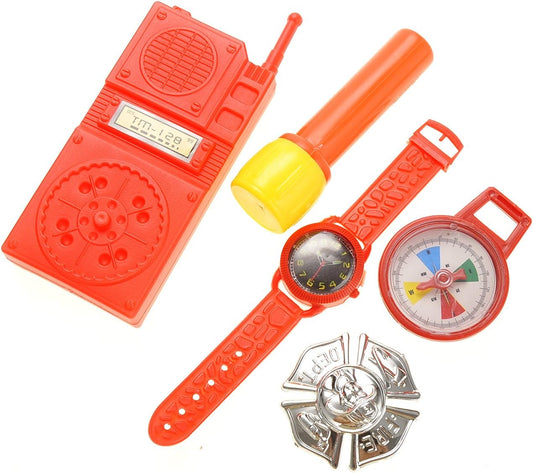 PowerTRC 10 Pcs Kids Firefighter Gear - Fireman Toys for Toddlers 3-5, Including Helmet Accessories