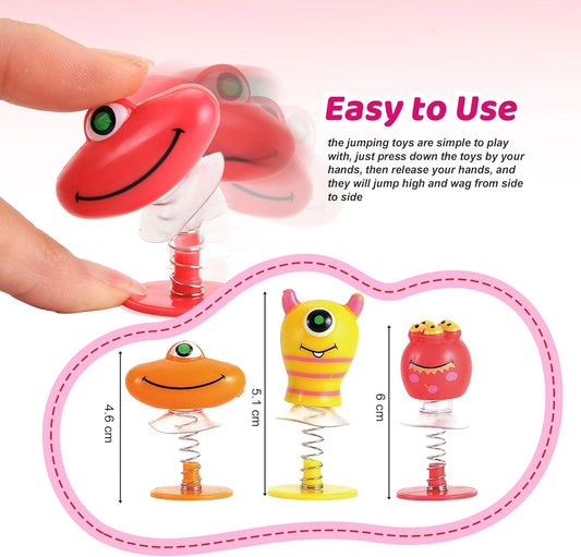 60 Pcs Jumping Popper Toys Big Eye Monster Spring Launchers Pop Up Bouncing Party Favors for Toddlers Birthday Bulk Goodie Bags Stuffers, School Prizes Classroom Rewards Gifts Bag Toys